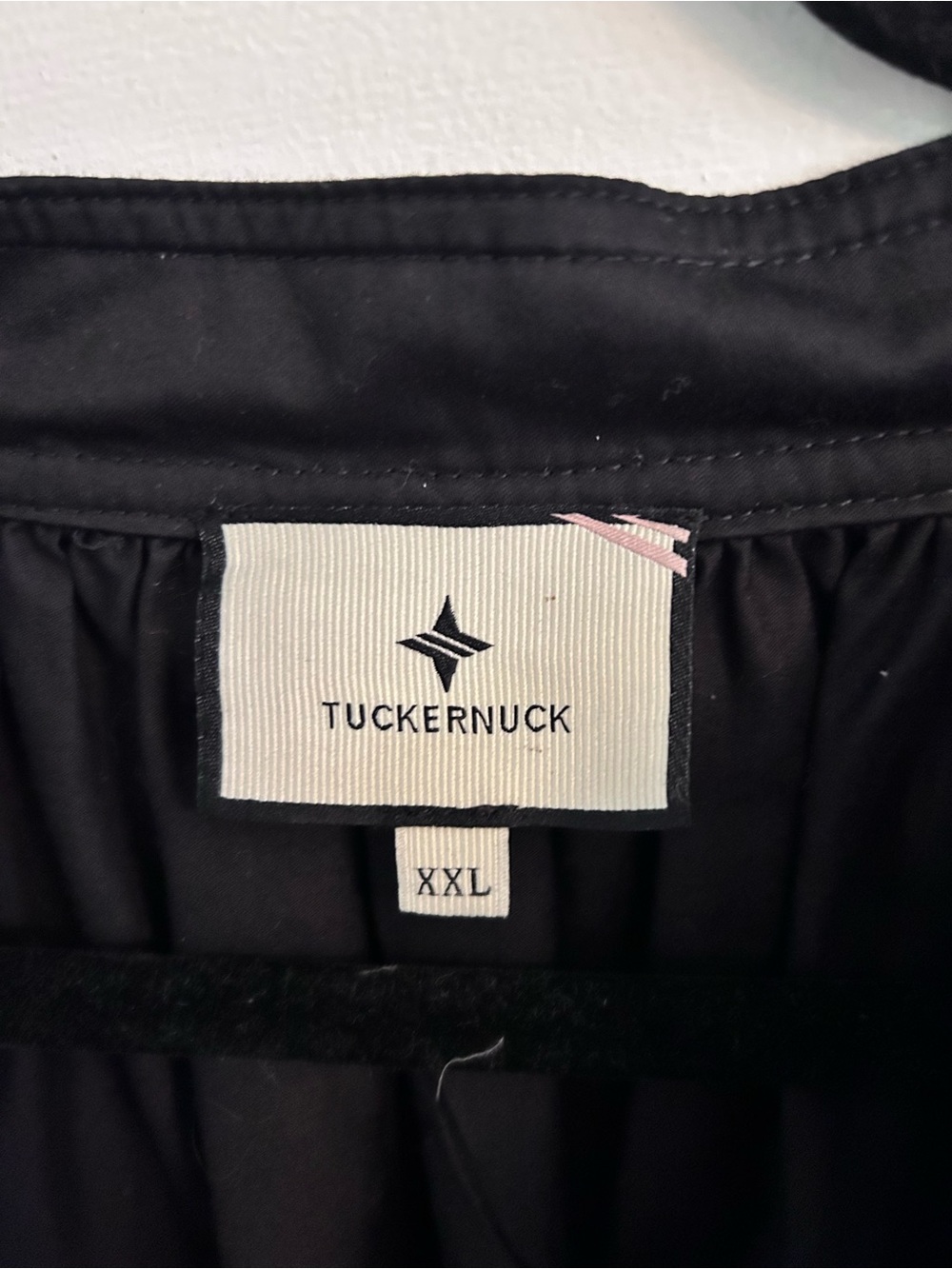 Tuckernuck Black Ruthie Blouse V-Neck Ruched Sleeves Cotton Boxy Top XXL - Picture 7 of 7